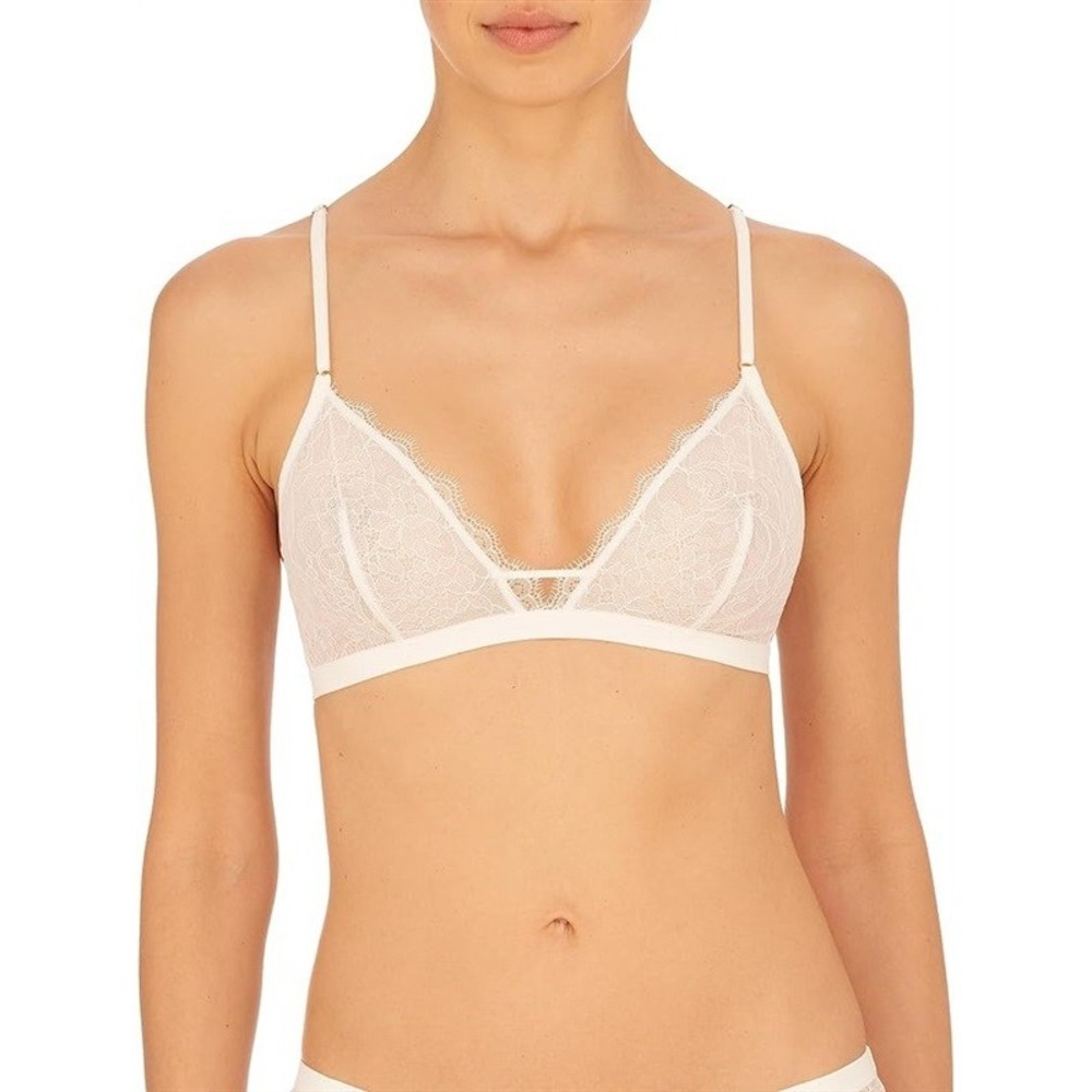 NWT Natori L Gaze Eyelash Lace Bralette 725278 White 117498